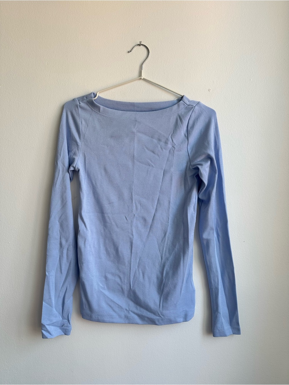 GAP Pale Blue Long-Sleeve Boat Neck Tee